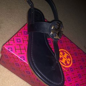 Navy Tory Burch sandals- Worn Once!